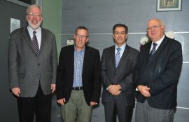 William Carrol, Don Frohlich, Rector Nacional UST, Jaime Vatter y Philippe Quentin.